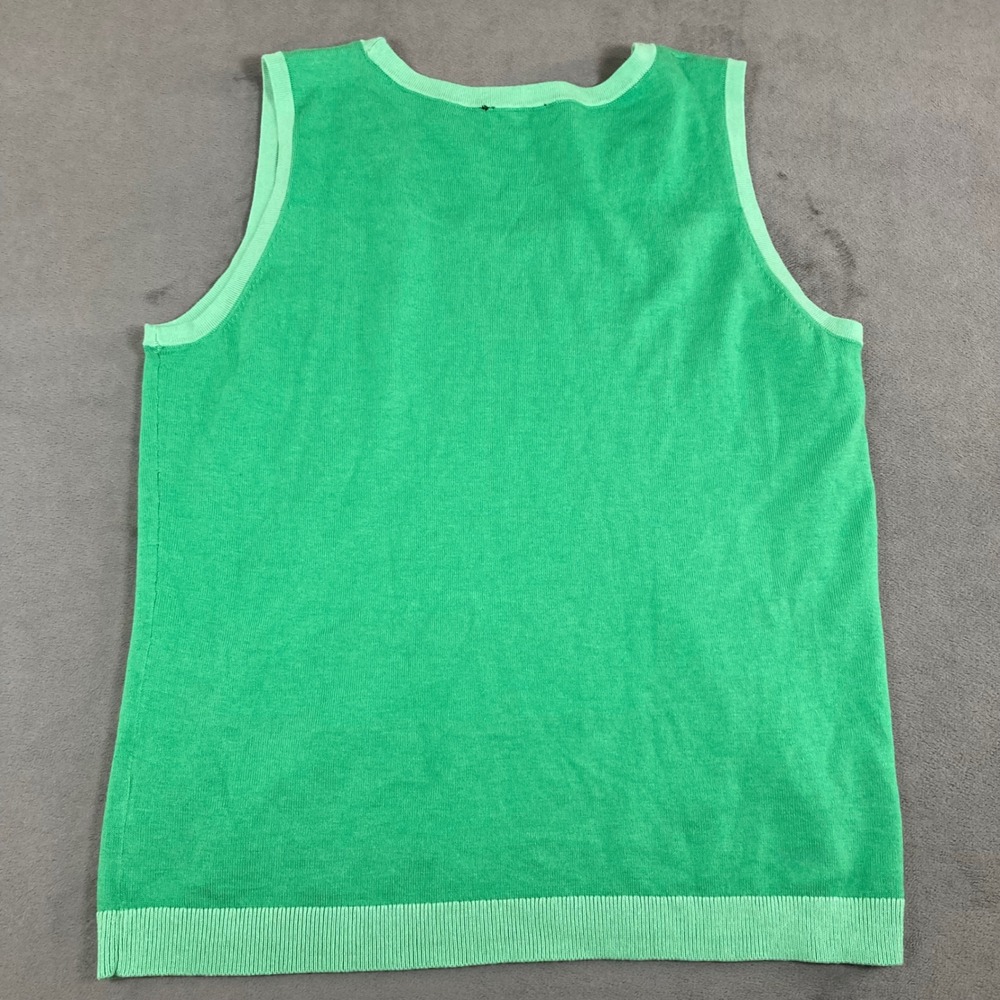 Talbots Green Cotton Tencel Blend Sleeveless Knit Shell Top Tank Medium - Picture 4 of 7